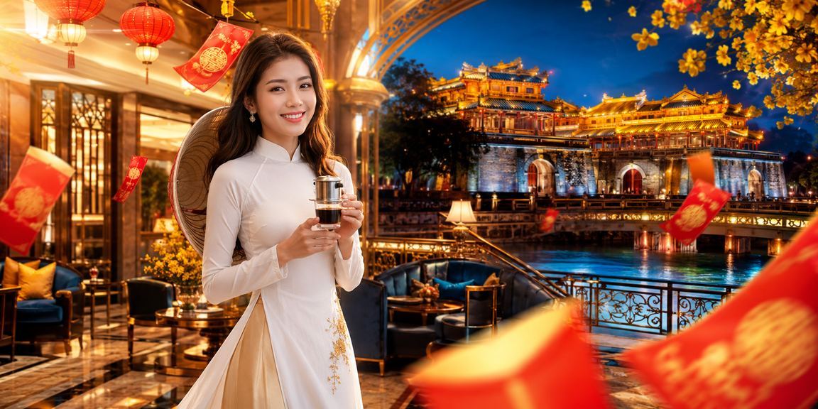 Người dùng tại Huế nhận thưởng phong bao đỏ trực tuyến tại quán cà phê với điện thoại ddxsmb