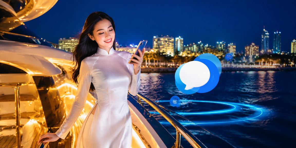 Người chơi tại Phan Thiết trải nghiệm casino trên điện thoại di động mặc áo dài truyền thống